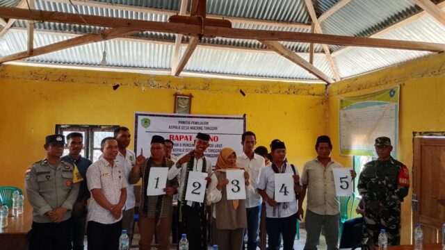 Penetapan Pengundian Nomor Urut Calon Kepala Desa Macang Tanggar Berjalan Tertib