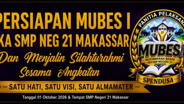 Panitia Mubes I IKA SMPN 21 Makassar Resmi Dikukuhkan, Bursa Bakal Calon Ketua Mulai Dibuka