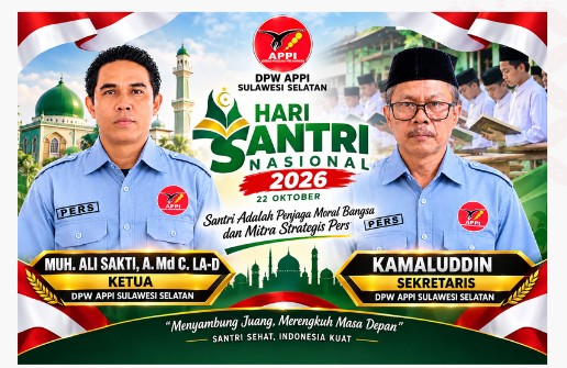 Hari Santri Nasional 2026, DPW APPI Sulsel: Santri Penjaga Moral Bangsa dan Mitra Strategis Pers